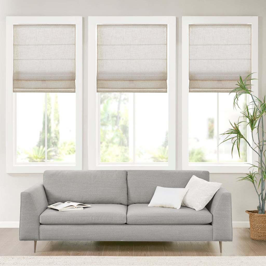 Linen Blend Light Filtering Cordless Roman Shade 34x64"