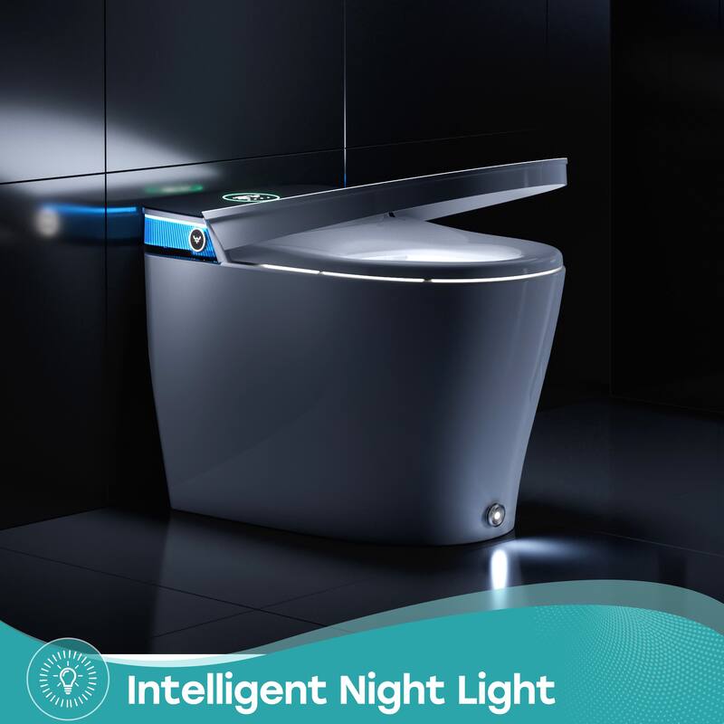 HOROW T38D Elongated Smart Toilet Bidet Foot Kick Flush Warm Water Remote White