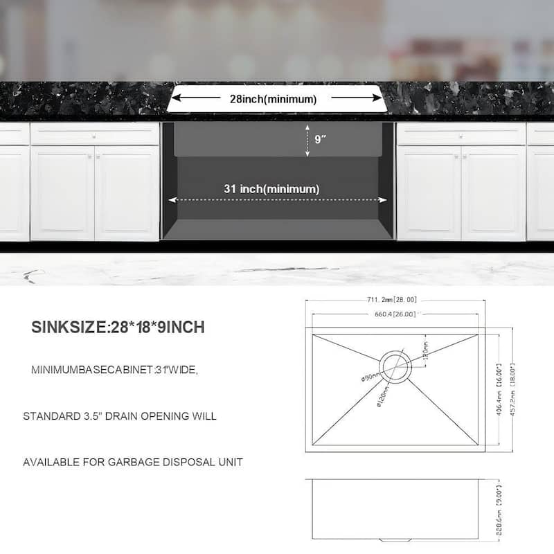 Undermount 16 Gauge Single Bowl Stainless Steel Kitchen Sink in Brushed Nickel