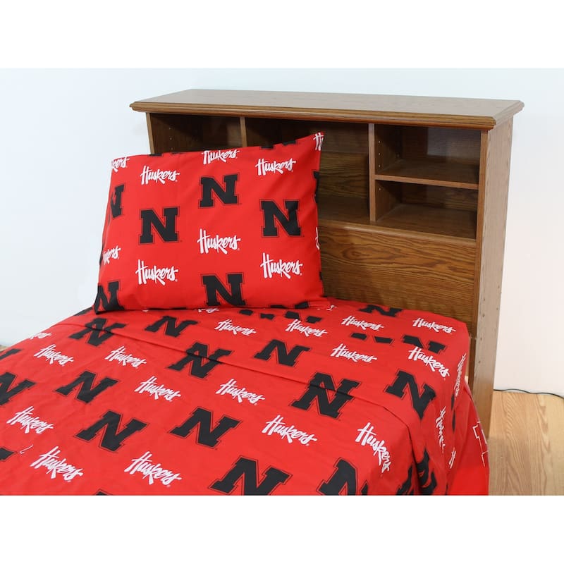 Nebraska Cornhuskers 100% Cotton Bed Sheet Set
