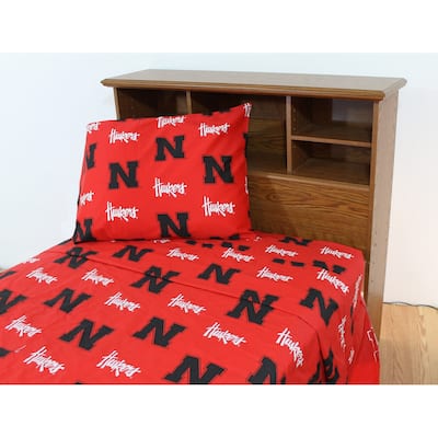 Nebraska Cornhuskers 100% Cotton Bed Sheet Set