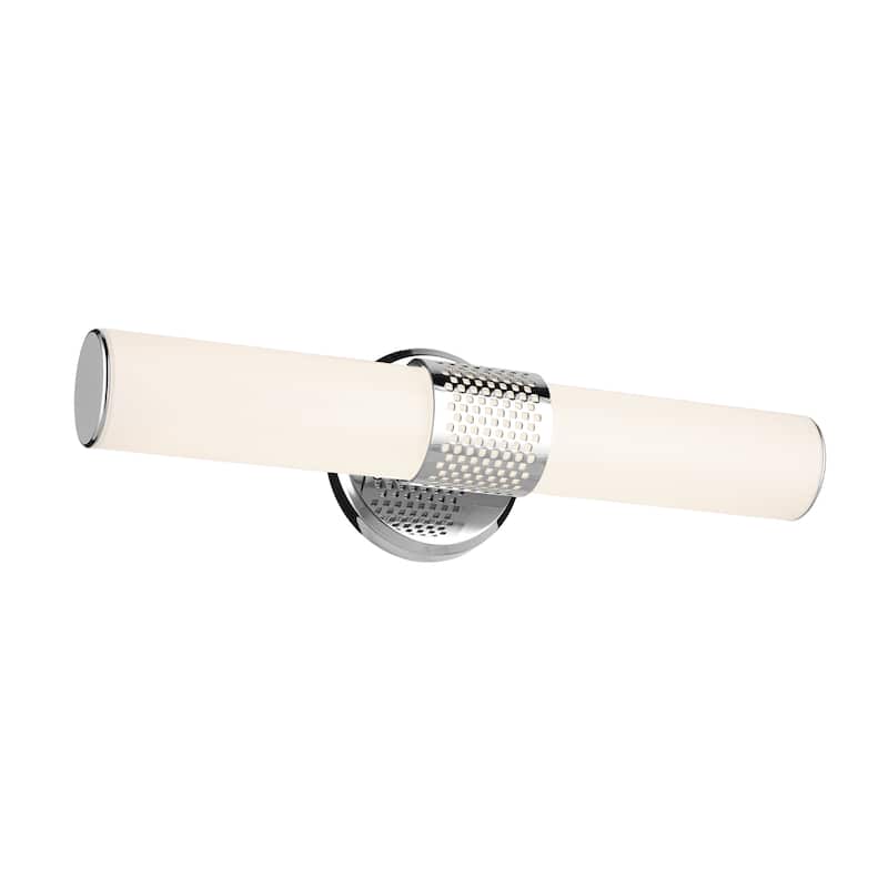 Kichler Lighting Sashi 18" Bath Bar Small LED with White Glass in Chrome