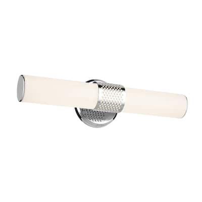 Kichler Lighting Sashi 18" Bath Bar Small LED with White Glass in Chrome