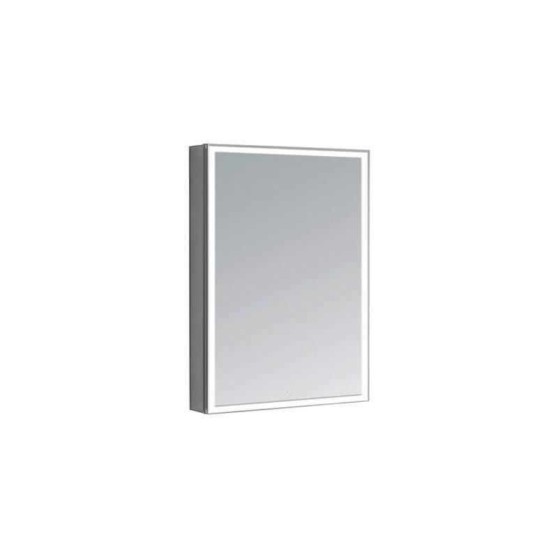 AQUADOM Edge Royale 24W Bathroom Led Lighted Medicine Cabinet Defogger, 3X LED Adjustable Magnifying Mirror, Electrical Outlets