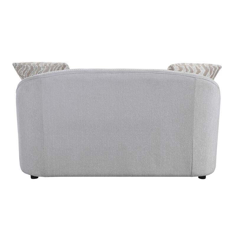 Davidov Beige Loveseat with Nailhead Trim