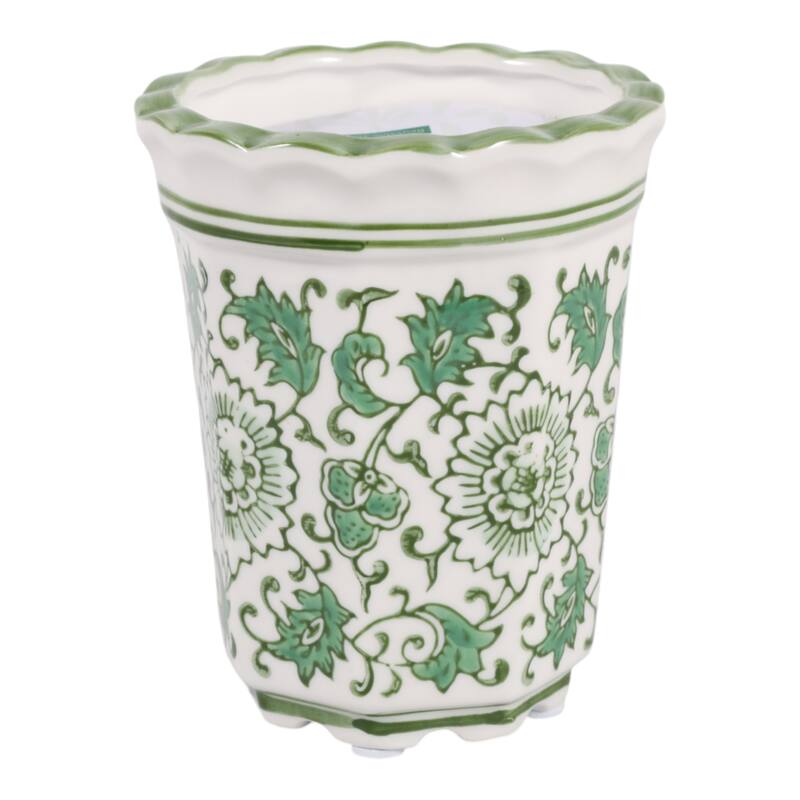 Modern Chinoiserie Ceramic Candle - Jasmine Scented Candle - 5.0"