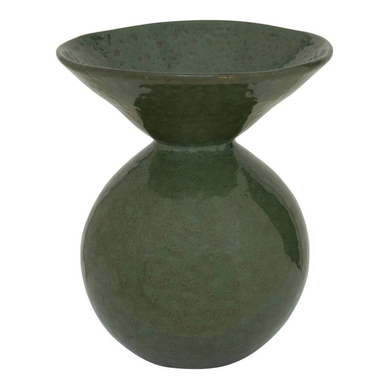 Handmade Ceramic Bulb Vase - 9.75" - Green