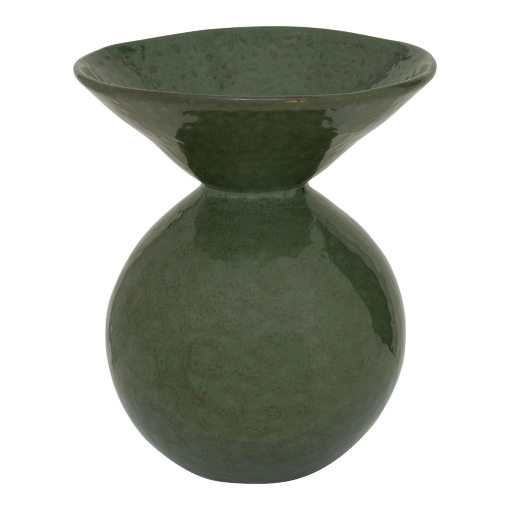 Handmade Ceramic Bulb Vase - 9.75" - Green