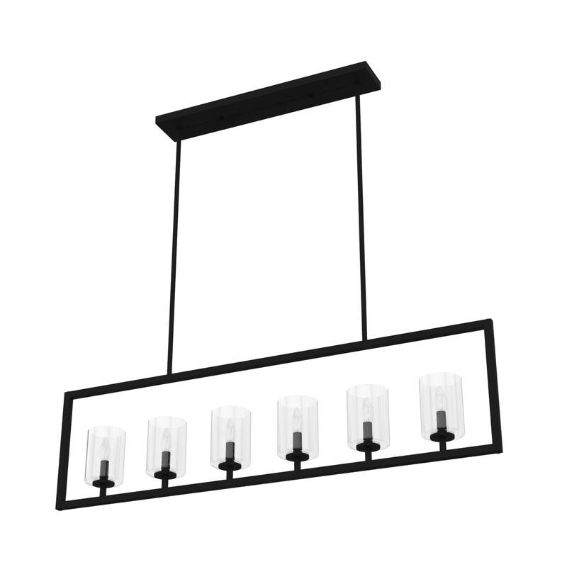 Hunter Kerrison Geometric Pendant - Seeded Glass - Square or Linear - Dining Room, Entry, Island - Contemporary, Industrial