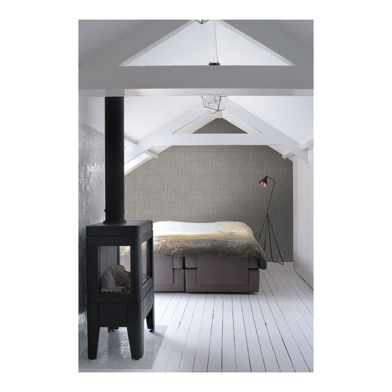 ESTA Home Hart Taupe Chevron Fabric Wallpaper - 20.5 x 396 x 0.025