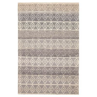 ECARPETGALLERY Braid weave Sienna Grey Wool Rug - 5'0 x 7'9