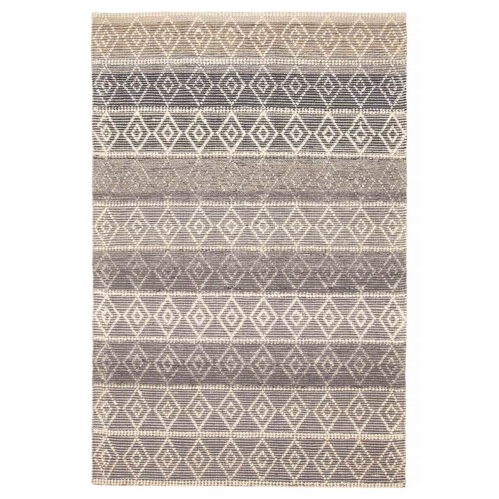 ECARPETGALLERY Braid weave Sienna Grey Wool Rug - 5'0 x 7'9