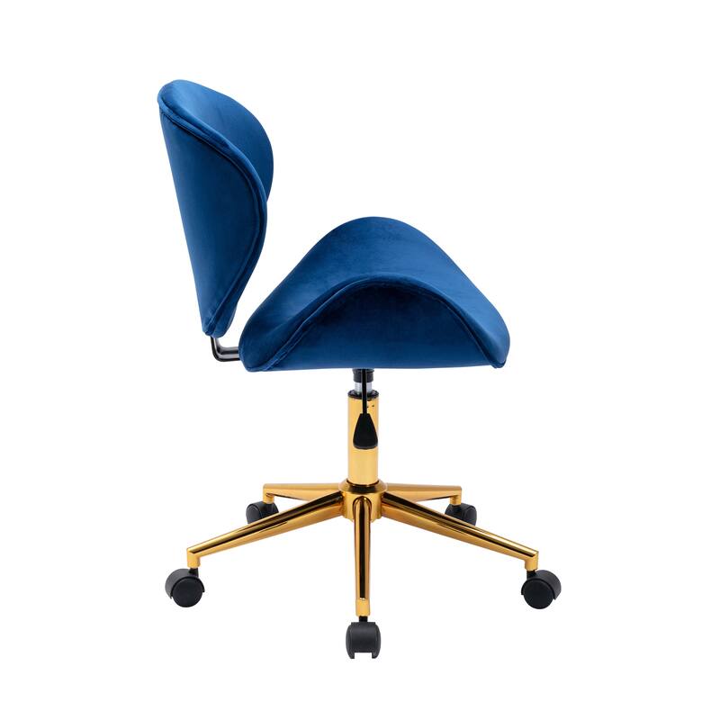 Porthos Home Rudi Office Chair, PU or Fabric or Velvet Upholstery, Chrome Legs
