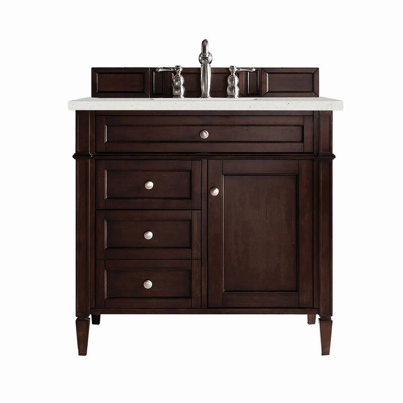 James Martin Vanities 650-V36-3LDL Brittany 36" Single Basin Poplar - Burnished Mahogany - Mahogany Finish