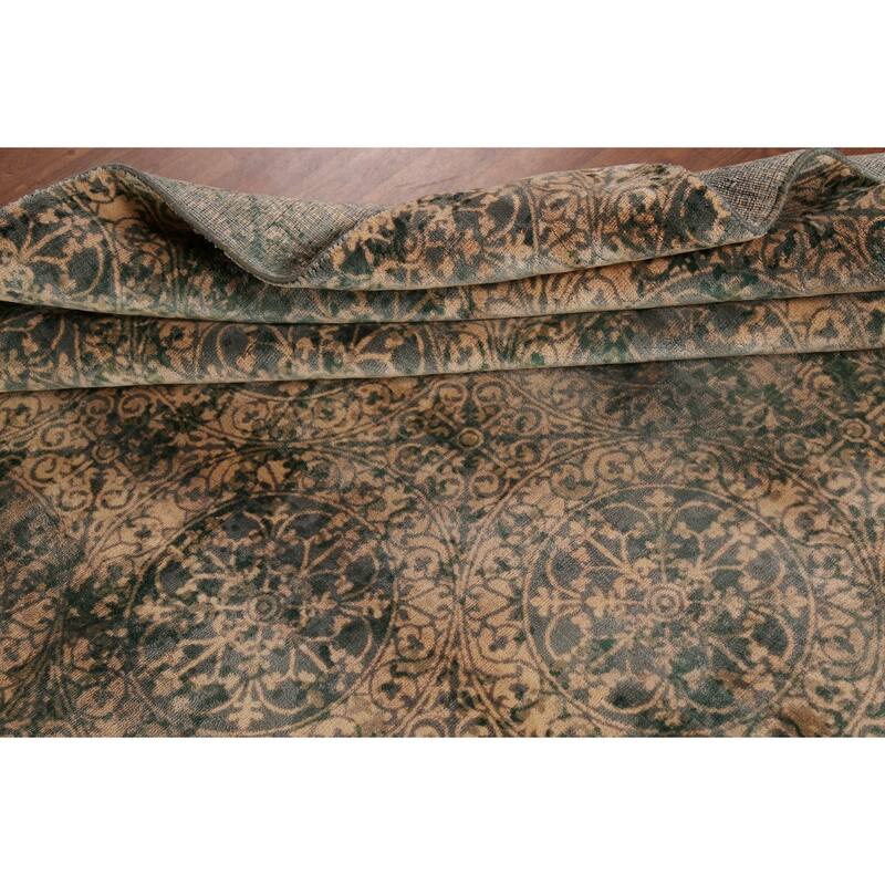 All-Over Abstract Area Rug Hand-Knotted Wool Carpet - 6'7"x 9'10"