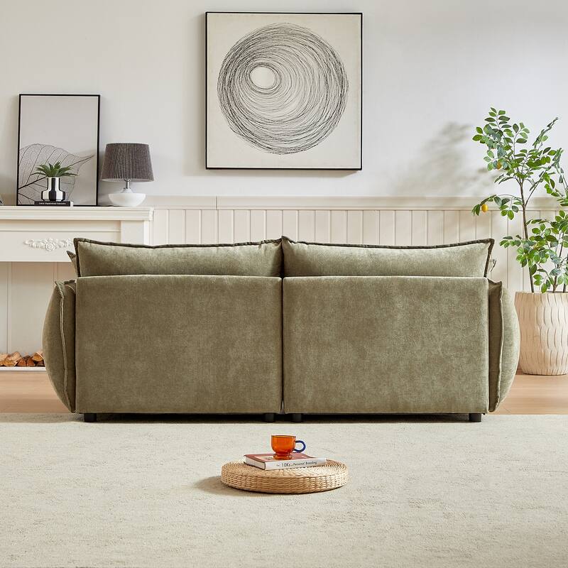 88" Modern Chenille Sofa with Extra 2 Pillows for Living Room