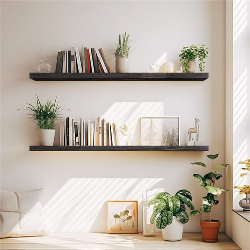 Home Floating Shelves - 6.5"D x 36"W x 1.5"H - 6.5"D x 36"W x 1.5"H - Dark Brown