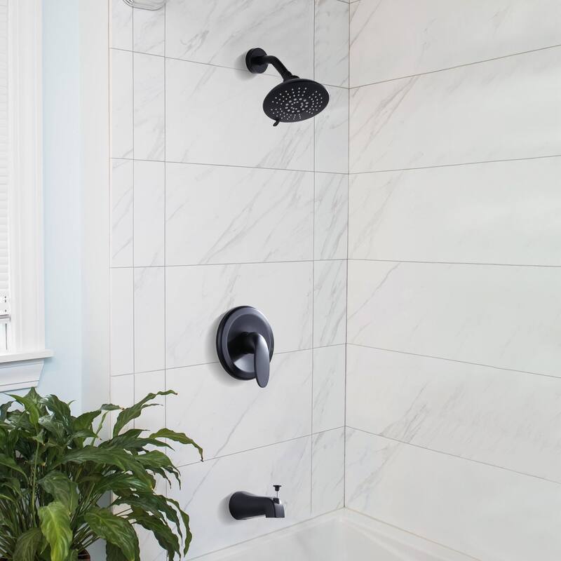 WOWOW Single Handle 5-Spray Tub and Shower Faucet (Valve Included)