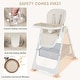 preview thumbnail 19 of 36, Babyjoy Folding High Chair Convertible Height Adjustable Baby Feeding - See Details