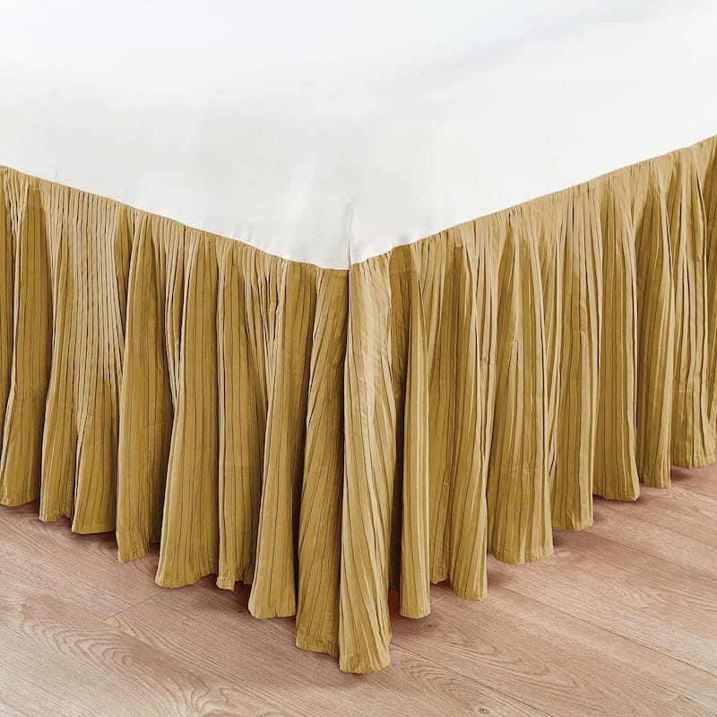 Serenta Pleated Bedskirt 18" Drop - King - burnt orange/gold