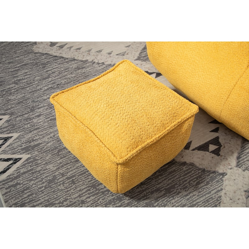 GDFStudio - COOLMORE Boucle Bean Bag Chair with Memory Foam Filling for Ultimate Comfort