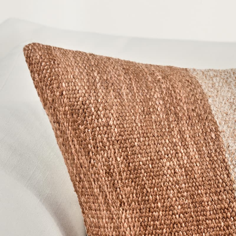 Villa by Classic Home Kass Woven Fabric Color Block Throw Pillow