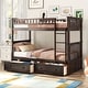 preview thumbnail 28 of 43, Twin over Twin Bunk Bed with 2 Drawers & Convertible Design Espresso