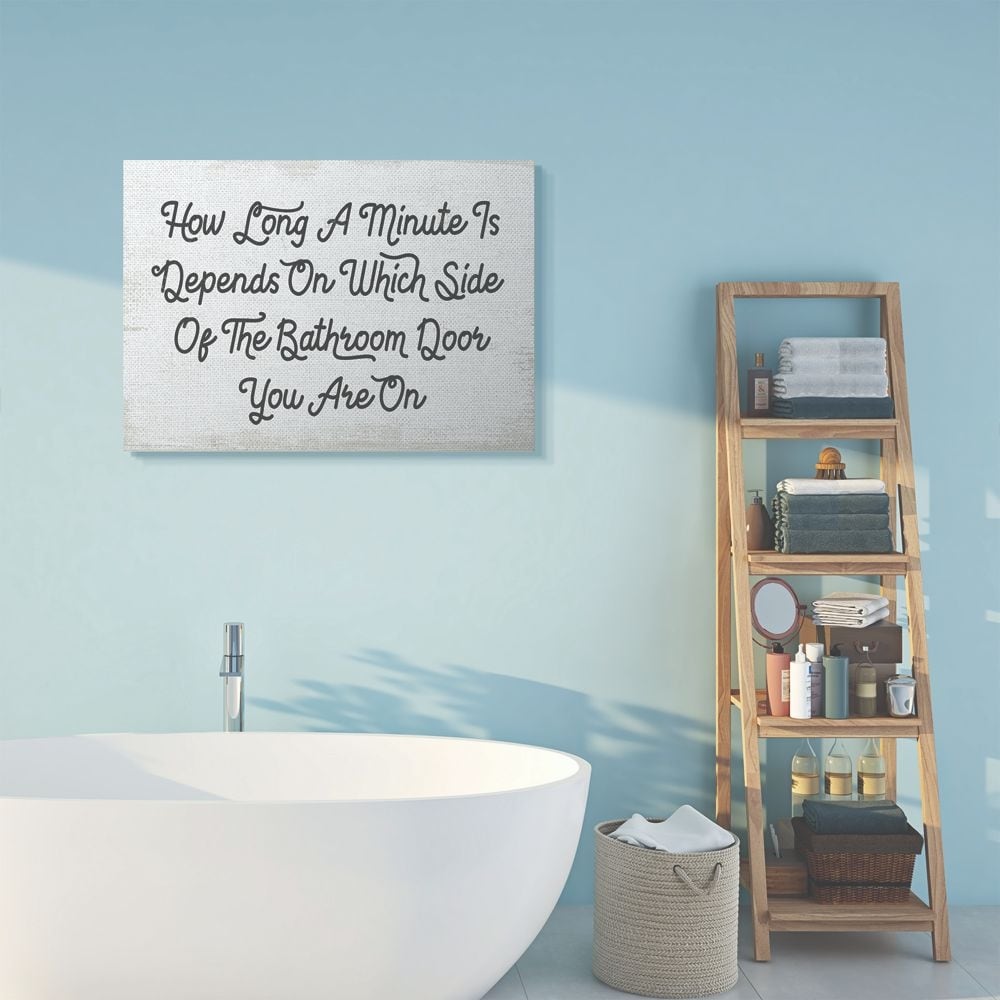 Shop Stupell Industries Which Side Funny Bathroom Word Design Canvas Wall Art Proudly Made In Usa Overstock 29129544