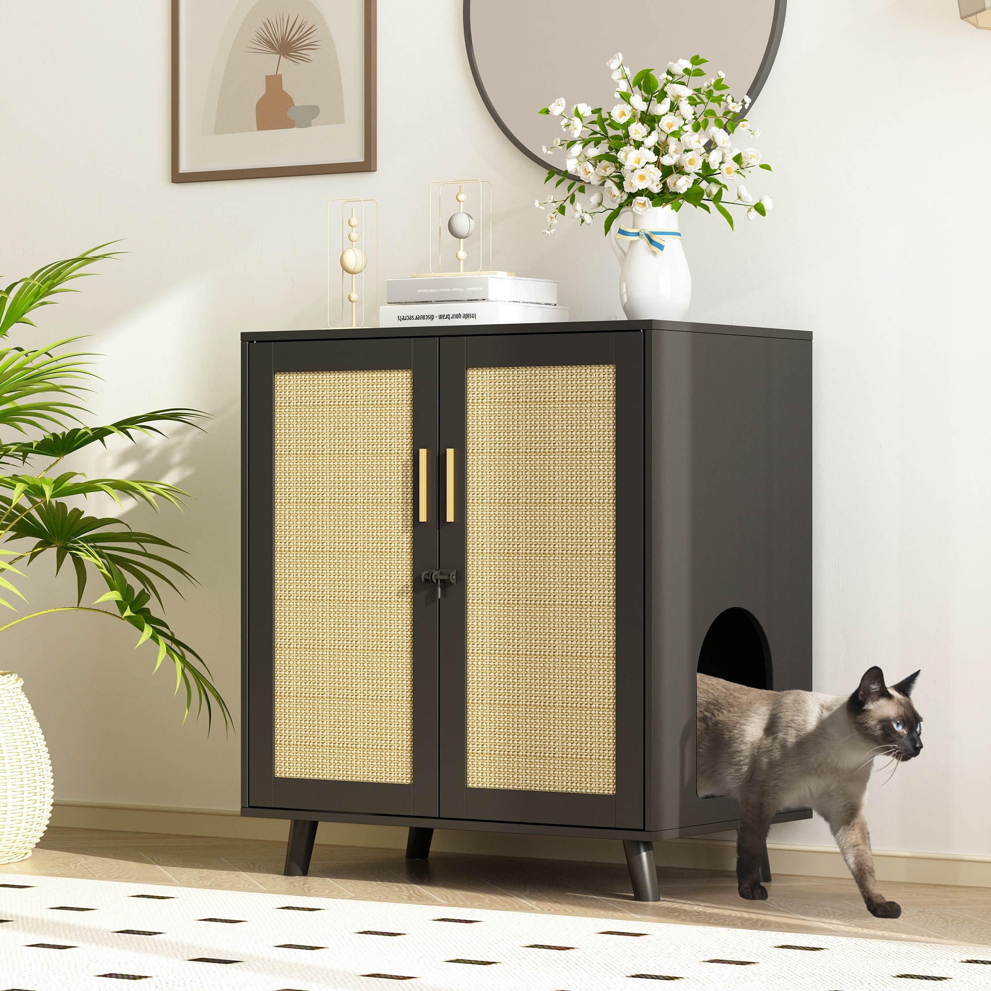 Cat litter box side table new arrivals