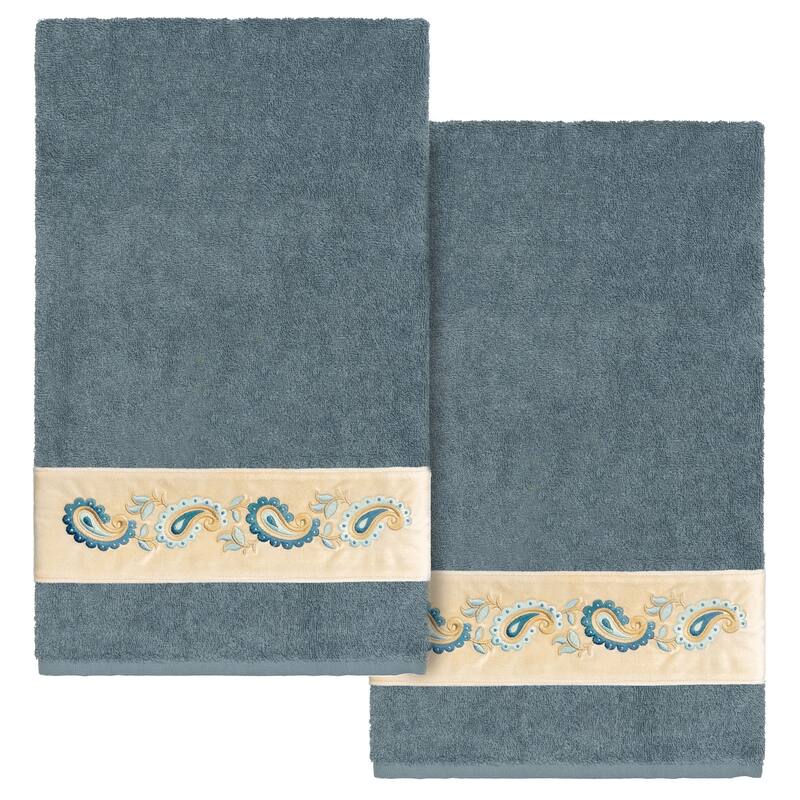 Authentic Hotel and Spa Turkish Cotton Mackenzie 2PC Bath Towel Set - Teal