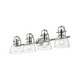 preview thumbnail 1 of 1, Golden Lighting 3602-BA4-CH Duncan 4 Light 34" Wide Vanity Light Chrome / Clear