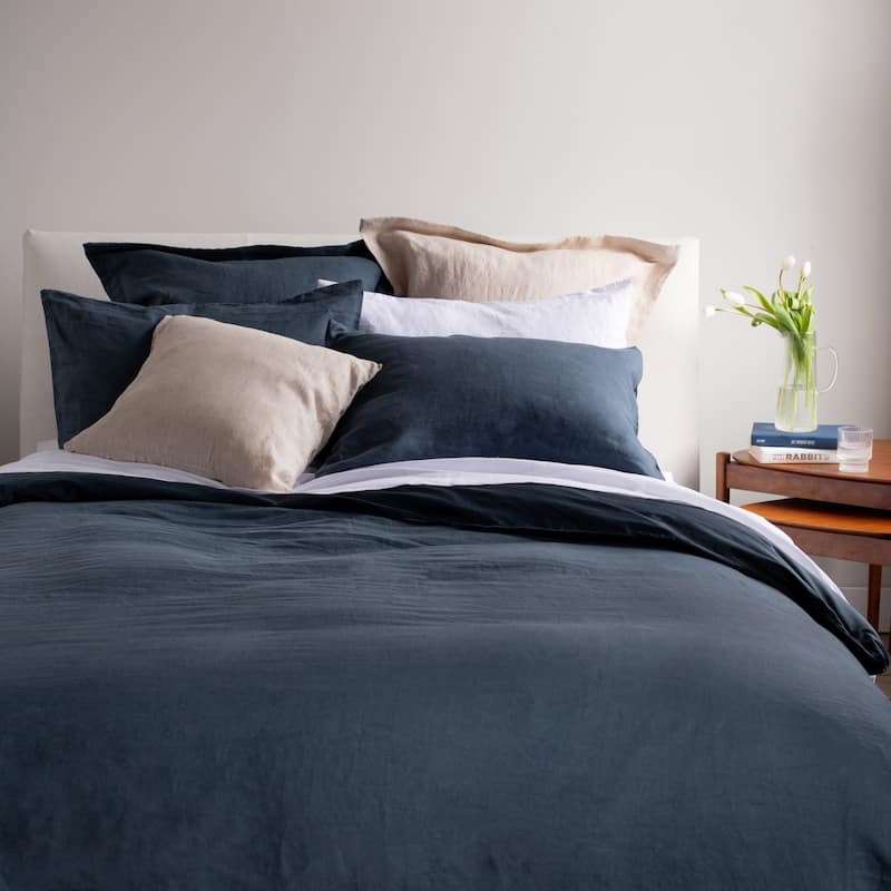 French Linen and Cotton Duvet Cover & Sham Set by BOKSER HOME