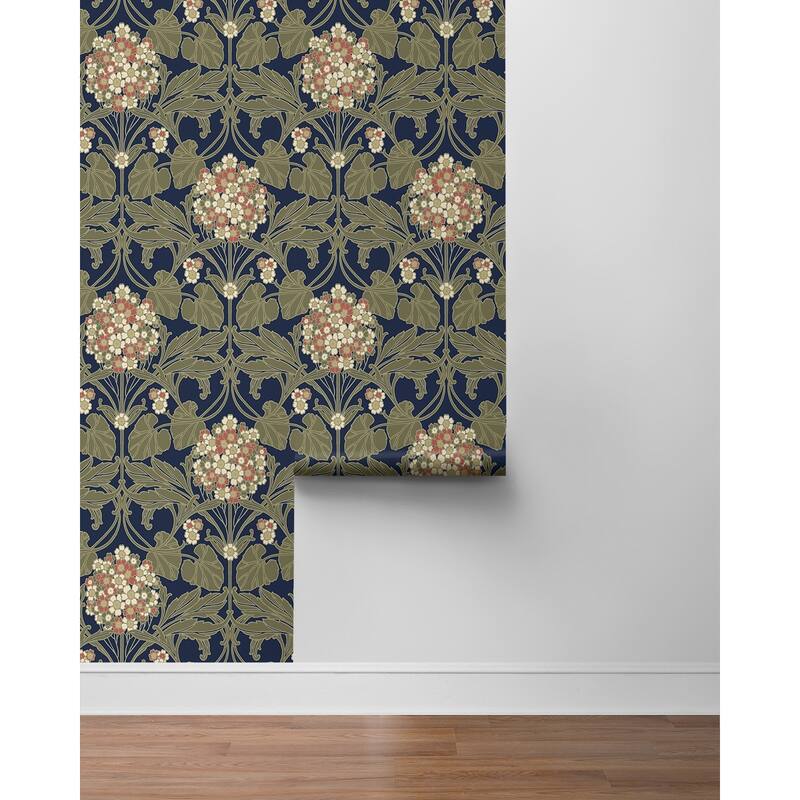 NextWall Hydrangea Floral Peel and Stick Wallpaper