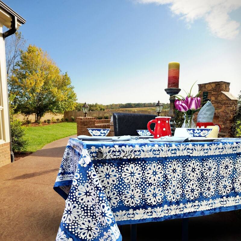 Cotton Batik Daisy Floral Tablecloth Collection