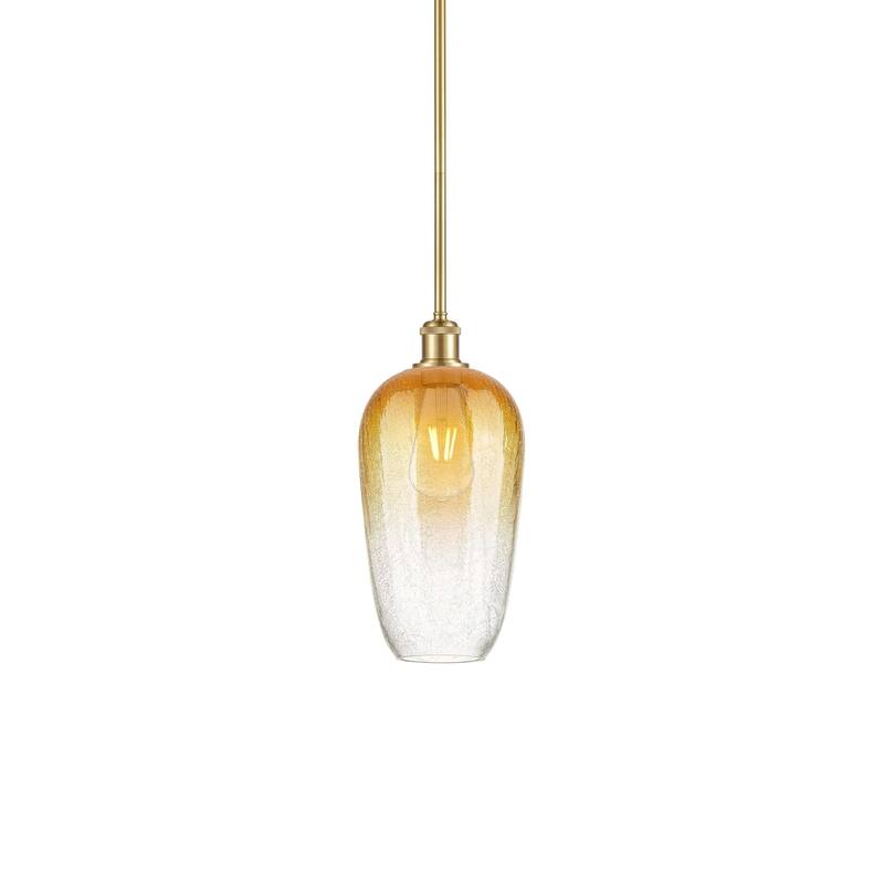Innovations Lighting 516-1S-15-7 Brookhaven Flute Pendant Brookhaven - Satin Gold / Amber