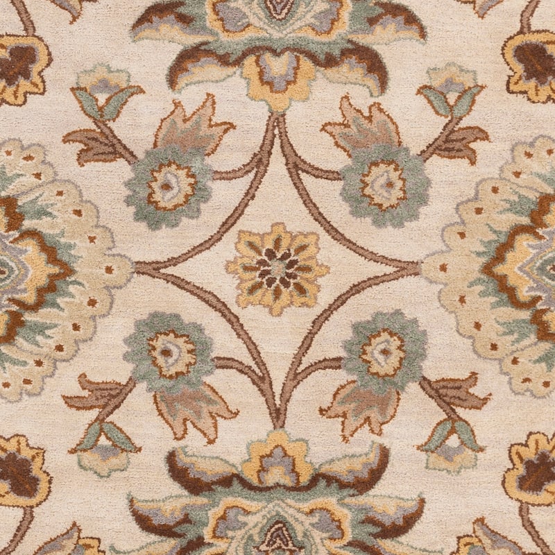 Hand-tufted Coliseum Beige Floral Wool Area Rug (8' x 11')