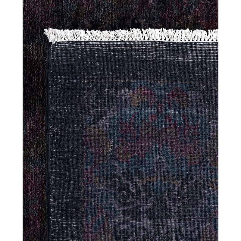 Overdyed One-of-a-Kind Hand-Knotted Area Rug - Black - 12' 1" x 15' 3"