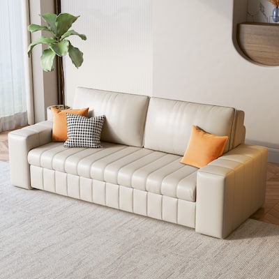 JASIWAY Modern Upholstered Loveseat Sleeper Sofa Bed with Storage