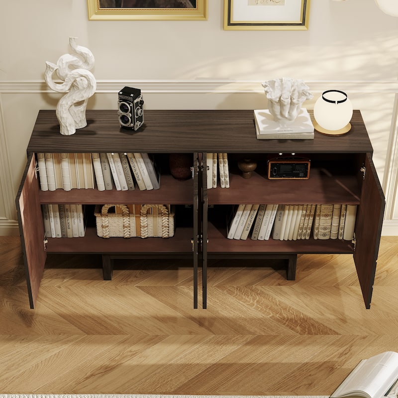 Clihome Modern MDF 4-Door Storage Buffet Sideboard