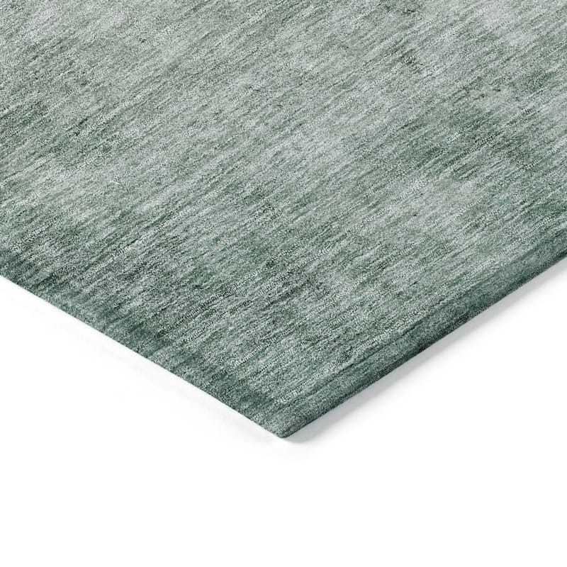 Machine Washable Indoor/ Outdoor Abstract Watercolor Chantille Rug