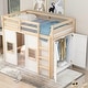 preview thumbnail 1 of 36, Modern Twin Size Loft Bed With Built-in Storage Wardrobe And 2 Windows for Bedroom Natural