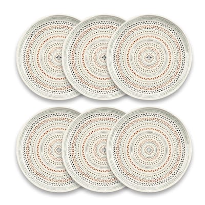 Abode Homewares by TarHong Desert Mandala Dinner Plate, Planta Matte, 10.5 x 0.8", Set of 6