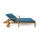 preview thumbnail 28 of 33, Perla Acacia Wood Double Chaise Lounge by Christopher Knight Home