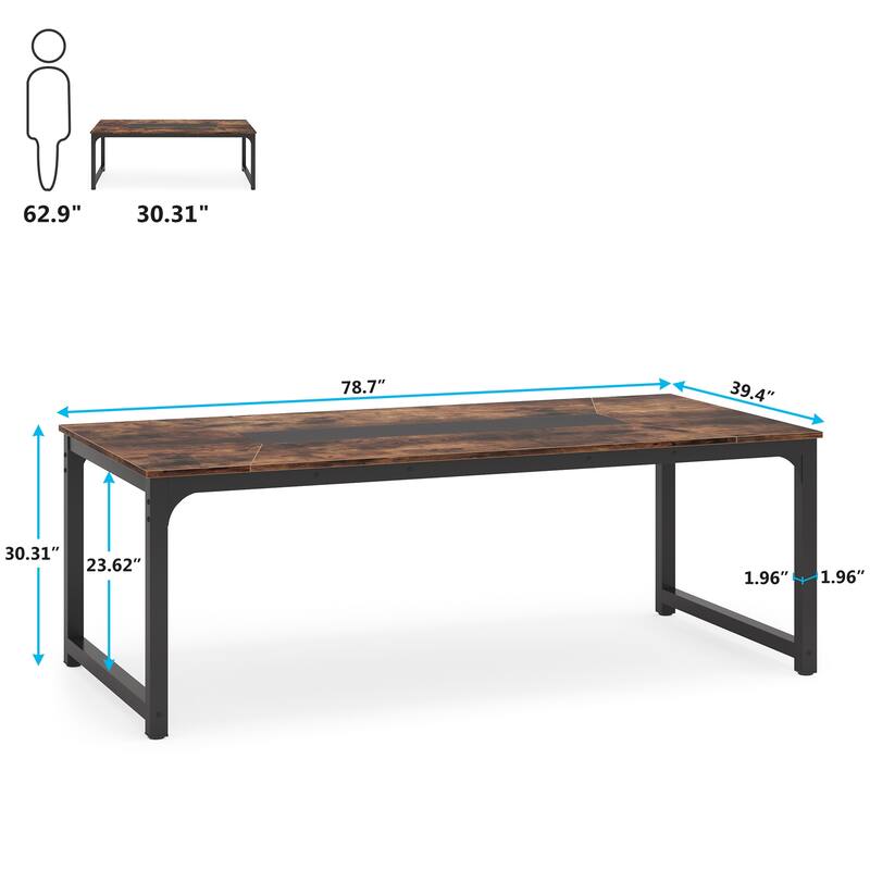 78.7" Modern Computer Desk, Large Office Executive Desk