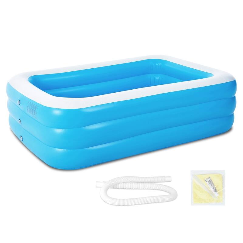 Inflatable Swimming Pools Family Swim Play Center Pool Blow up Kiddie Pool - 305*183*60cm/120*72*24inch