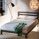 preview thumbnail 4 of 6, Priage by ZINUS Black Metal Platform Bed Frame with Headboard