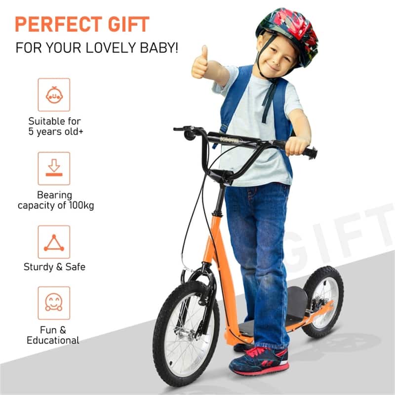 Adjustable Height Balance Training Scooter with Soft Grip Handlebar and Sturdy Rubber Wheels for Kids