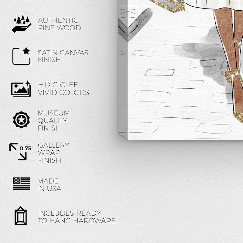 Wynwood Studio Canvas Fashion and Glam Crosswalk of Fashion White and Glam Wall Art Canvas Print