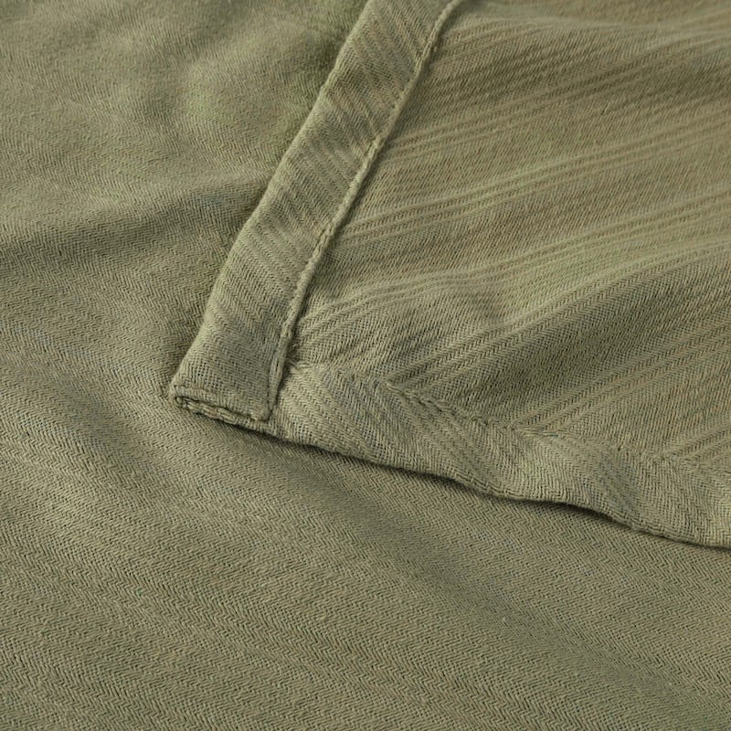 Superior Milan Cotton Textured Striped Lightweight Woven Blanket