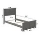 preview thumbnail 7 of 6, AFI Madison Twin XL Foundation Bed with Matching Footboard & Charging Station in Grey